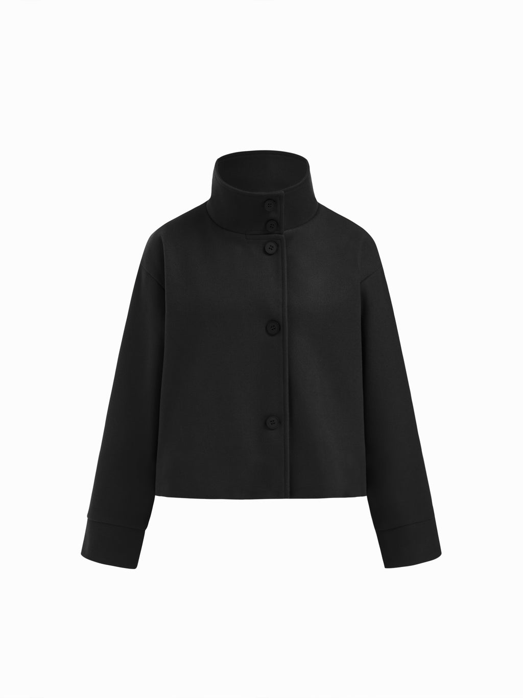 High Neck Button Oversized Long Sleeve Jacket