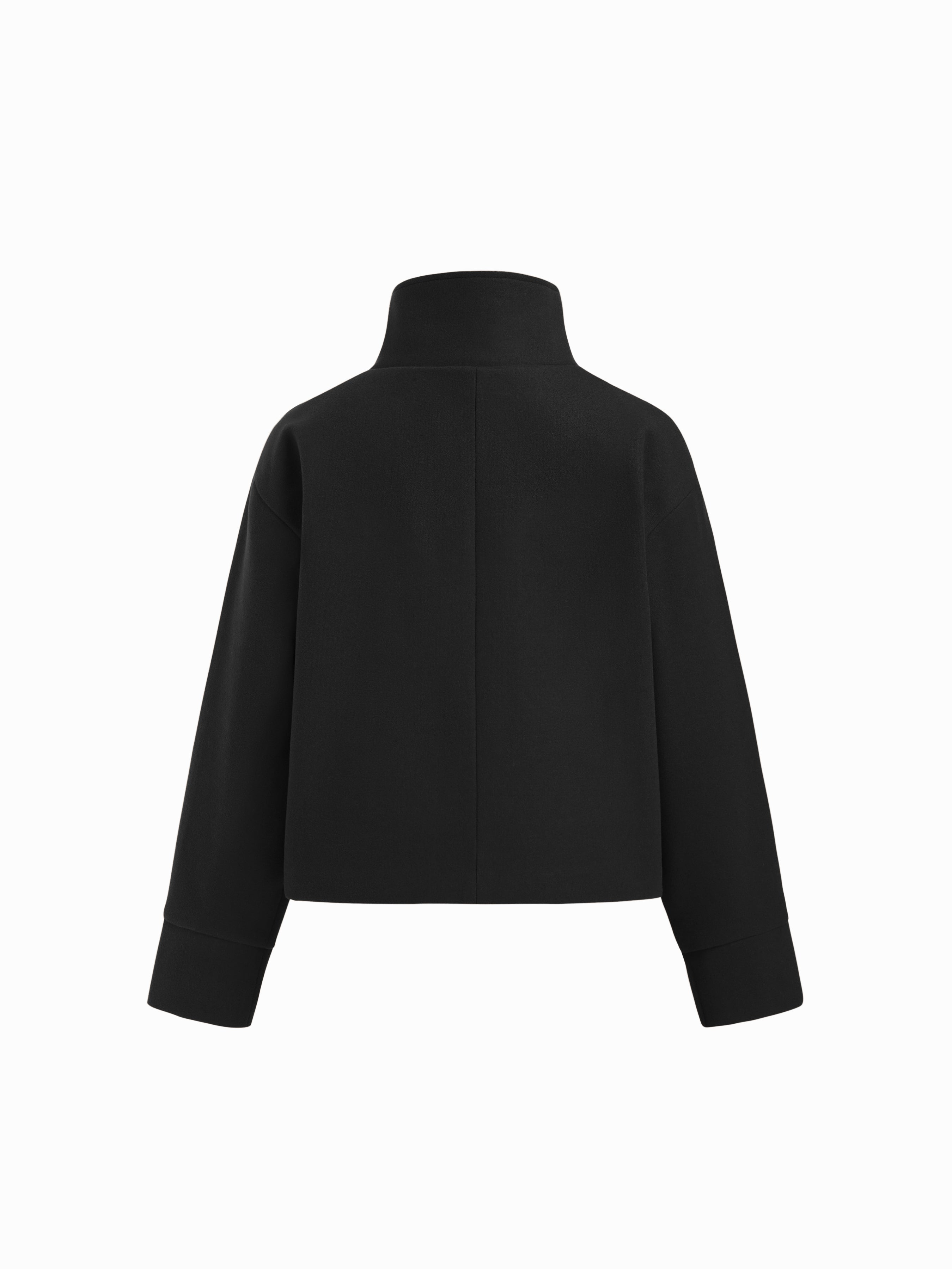 High Neck Button Oversized Long Sleeve Jacket