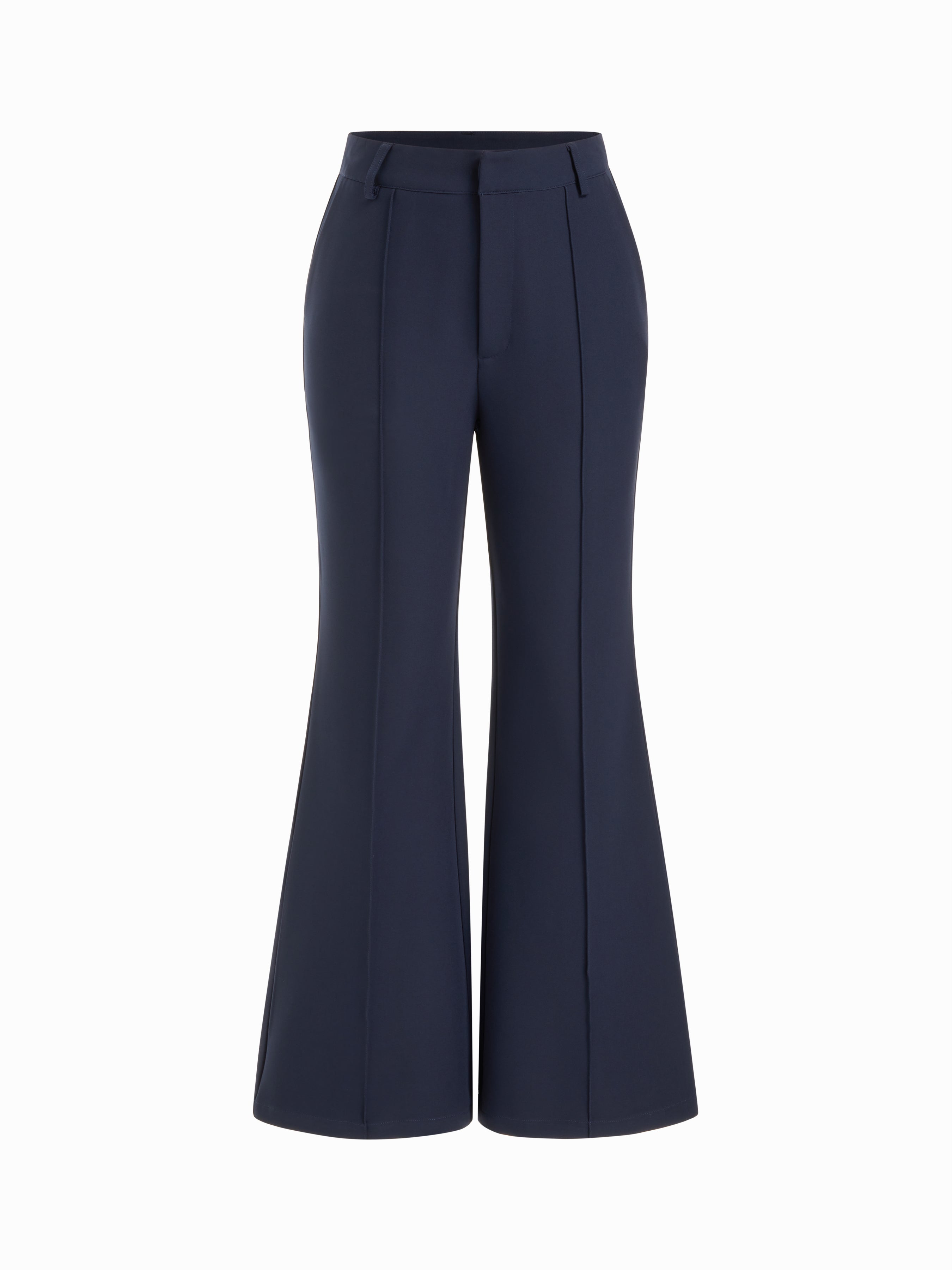 Mid Rise Pocket Flared Trousers